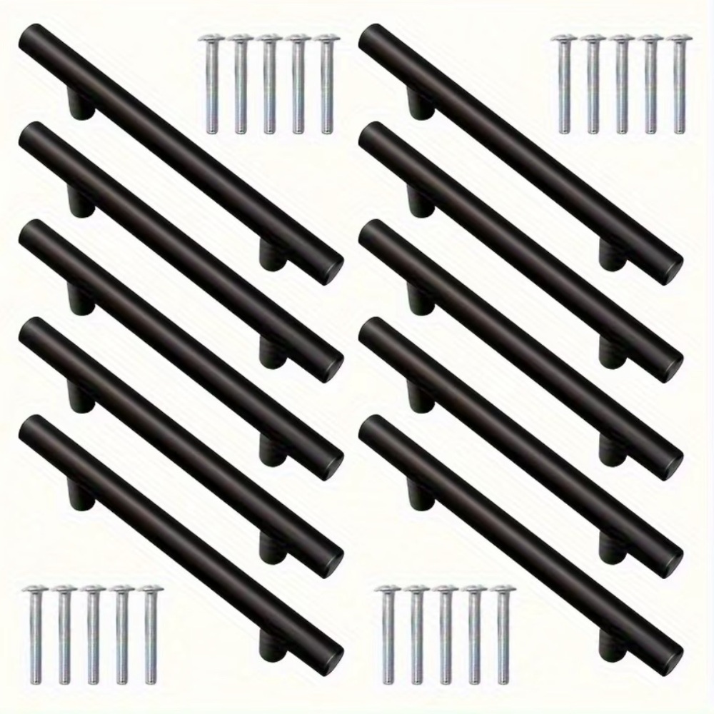 NEW 26x Modern Black Cabinet Pulls Matte Kitchen Handles Mid-Century Modern Set